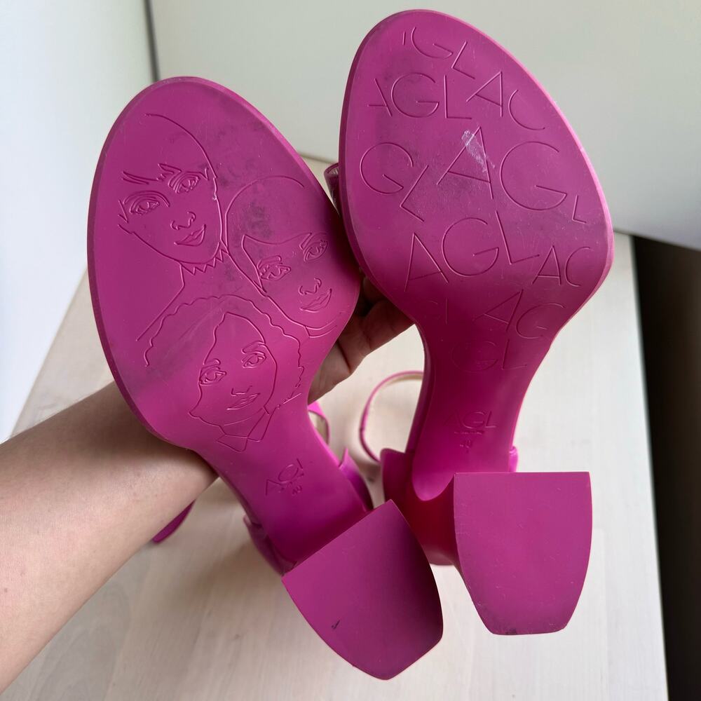 AGL Janis 110 Hot Pink Leather Platform Sandals Size 40 / US 10 - Picture 11 of 12